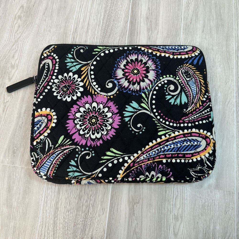 Vera Bradley Tablet case Bandana Swirl Medium Black Paisley Zip Pouch Multicolor